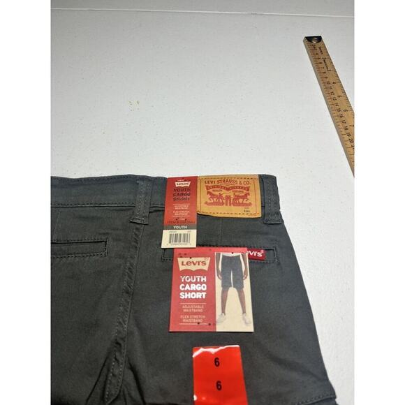 NWT Levi's Cargo Shorts Youth Boys Gray Flex Adjustable Waistband Size 6 - Picture 5 of 5